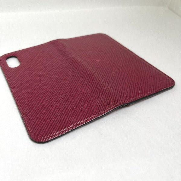 LOUIS VUITTON iPhone case M64468 Epi Leather wine-red Notebook type Epi iPhone X / XS Folio Women Used Authentic