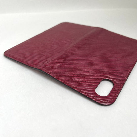 LOUIS VUITTON iPhone case M64468 Epi Leather wine-red Notebook type Epi iPhone X / XS Folio Women Used Authentic