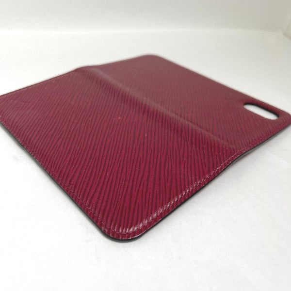 LOUIS VUITTON iPhone case M64468 Epi Leather wine-red Notebook type Epi iPhone X / XS Folio Women Used Authentic