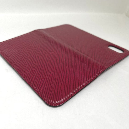 LOUIS VUITTON iPhone case M64468 Epi Leather wine-red Notebook type Epi iPhone X / XS Folio Women Used Authentic