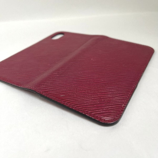 LOUIS VUITTON iPhone case M64468 Epi Leather wine-red Notebook type Epi iPhone X / XS Folio Women Used Authentic