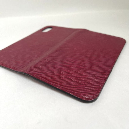 LOUIS VUITTON iPhone case M64468 Epi Leather wine-red Notebook type Epi iPhone X / XS Folio Women Used Authentic