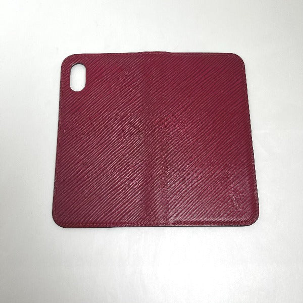 LOUIS VUITTON iPhone case M64468 Epi Leather wine-red Notebook type Epi iPhone X / XS Folio Women Used Authentic