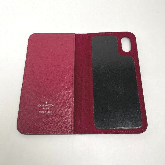 LOUIS VUITTON iPhone case M64468 Epi Leather wine-red Notebook type Epi iPhone X / XS Folio Women Used Authentic