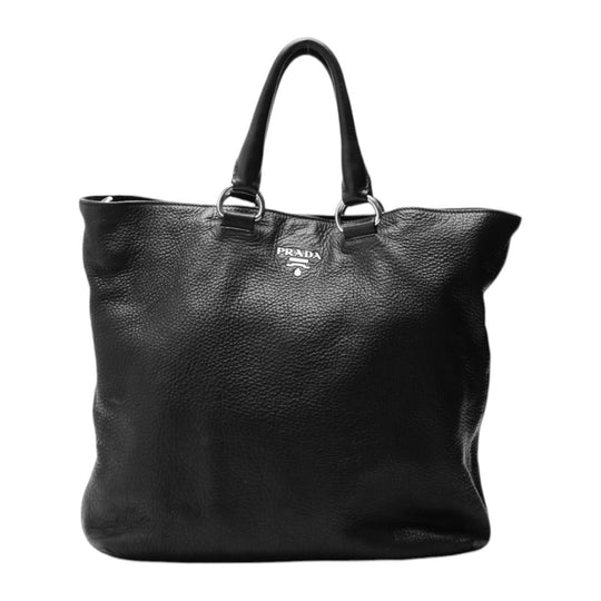 PRADA Handbag 1BG865 2E8K leather black Handbag VITELLO PHENIX Cross Sling Bag unisex(Unisex) Used Authentic