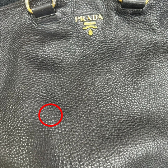 PRADA Handbag 1BG865 2E8K leather black Handbag VITELLO PHENIX Cross Sling Bag unisex(Unisex) Used Authentic