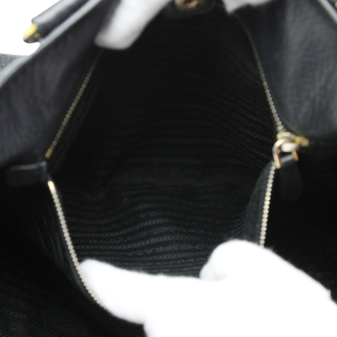PRADA Handbag 1BG865 2E8K leather black Handbag VITELLO PHENIX Cross Sling Bag unisex(Unisex) Used Authentic