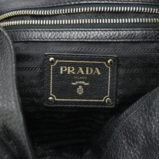 PRADA Handbag 1BG865 2E8K leather black Handbag VITELLO PHENIX Cross Sling Bag unisex(Unisex) Used Authentic