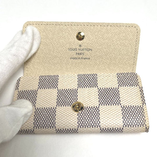 LOUIS VUITTON Key case Key holder  M62630 Damier Azur Canvas Damier Azul Key case for 4 Key holder Damier Azur Multicles4 unisex(Unisex) Used Authentic