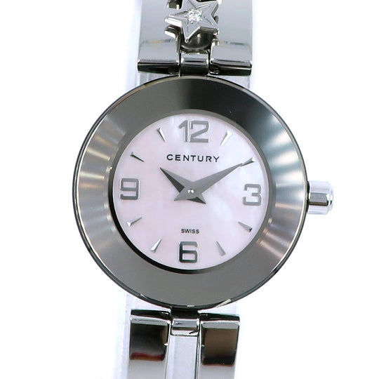 CENTURY Watches Quartz Stainless Steel shell TIME DEM Time gem Pink shell dial Women Used Authentic