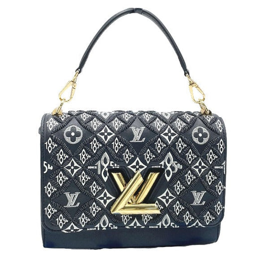LOUIS VUITTON Shoulder Bag M57442 leather black Since 1854 Twist MM Women Used Authentic