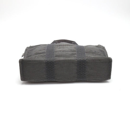 HERMES Tote Bag canvas gray MM Her Line unisex(Unisex) Used Authentic