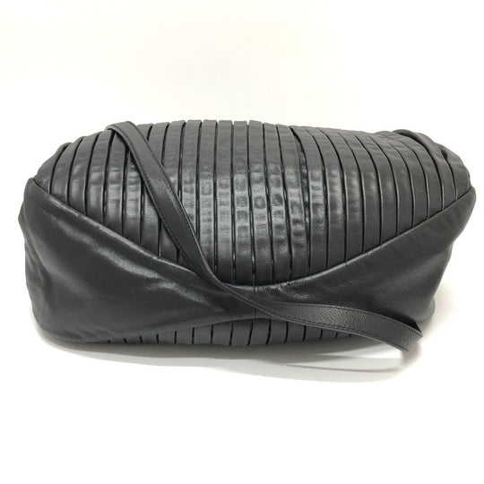 MIUMIU Shoulder Bag leather black Materasse Gathered Women Used Authentic