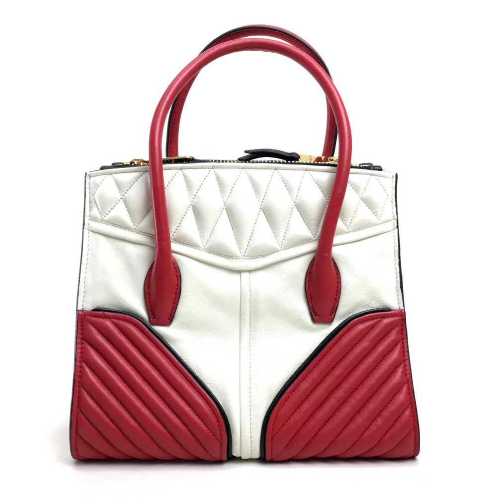MIUMIU Handbag Nappa leather white Biker Materasse Women Used Authentic