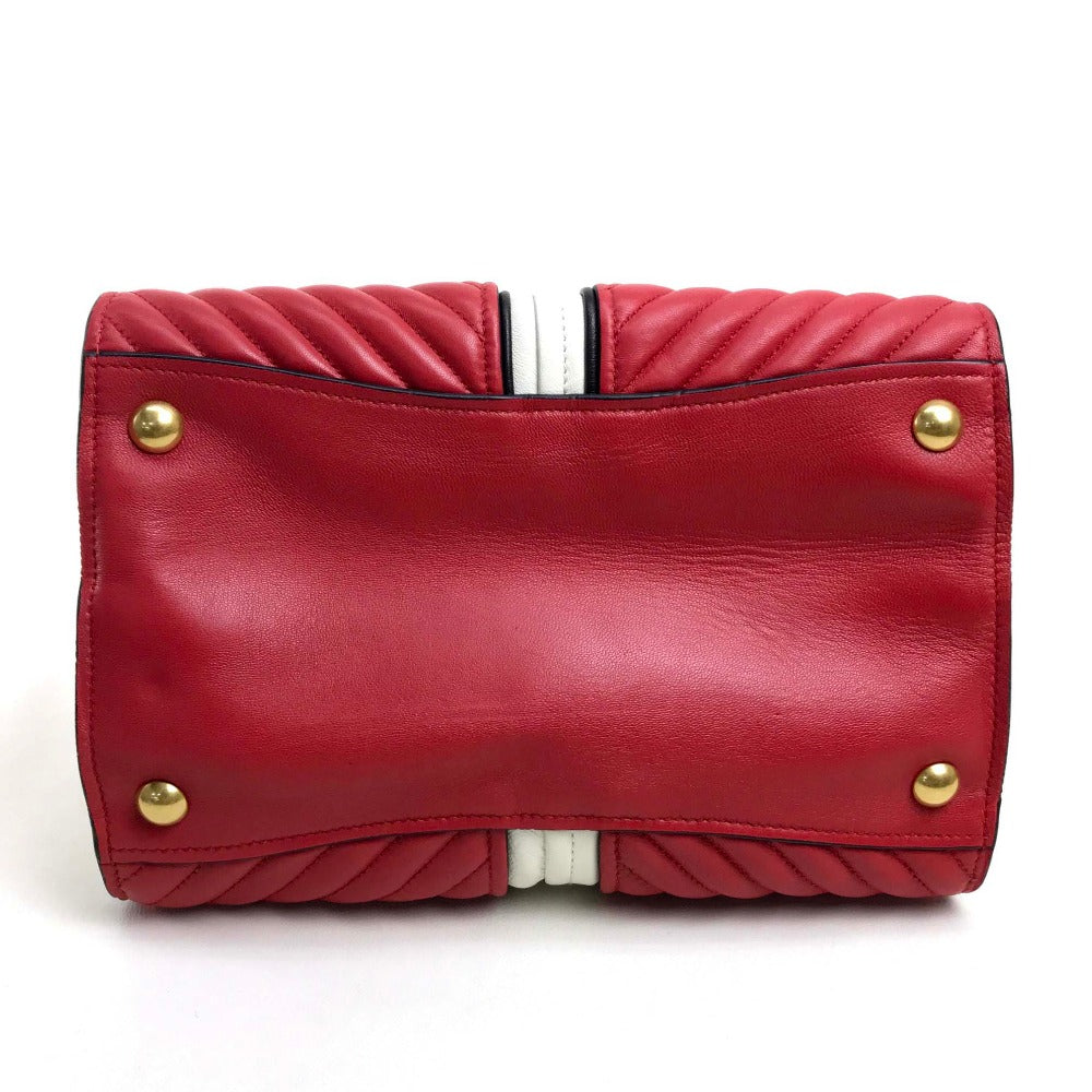 MIUMIU Handbag Nappa leather white Biker Materasse Women Used Authentic