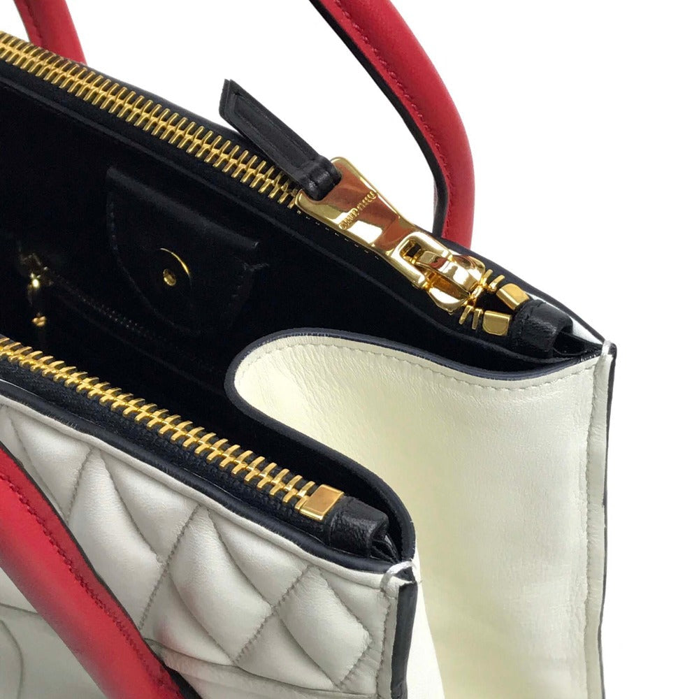 MIUMIU Handbag Nappa leather white Biker Materasse Women Used Authentic