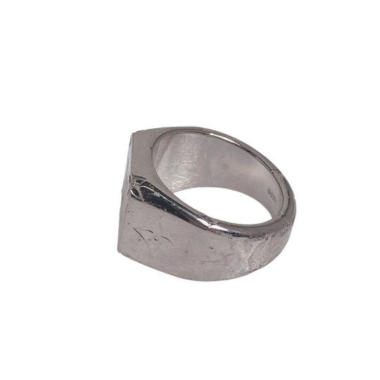LOUIS VUITTON Ring M62487 metal Silver Monogram signet ring mens M Used Authentic