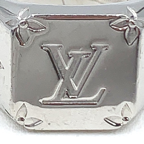 LOUIS VUITTON Ring M62487 metal Silver Monogram signet ring mens M Used Authentic