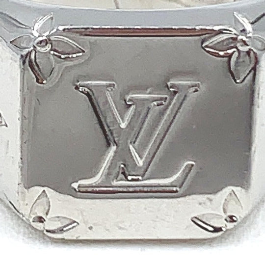 LOUIS VUITTON Ring M62487 metal Silver Monogram signet ring mens M Used Authentic