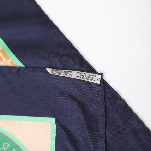HERMES scarf silk Navy LES HARAS NATIONAUX Carre90 Carre90 Women Used Authentic