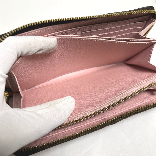 LOUIS VUITTON Long Wallet Purse M41894 Monogram canvas Rose valerine Zip Around Monogram Zippy wallet Women Used Authentic
