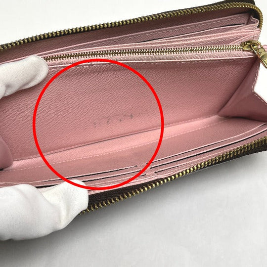 LOUIS VUITTON Long Wallet Purse M41894 Monogram canvas Rose valerine Zip Around Monogram Zippy wallet Women Used Authentic