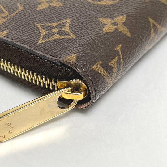 LOUIS VUITTON Long Wallet Purse M41894 Monogram canvas Rose valerine Zip Around Monogram Zippy wallet Women Used Authentic