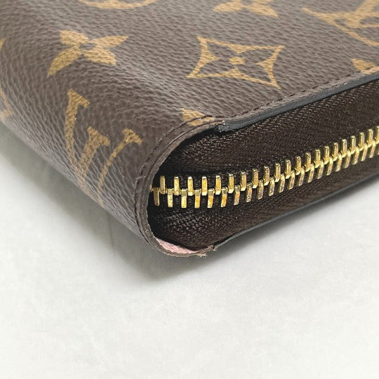 LOUIS VUITTON Long Wallet Purse M41894 Monogram canvas Rose valerine Zip Around Monogram Zippy wallet Women Used Authentic