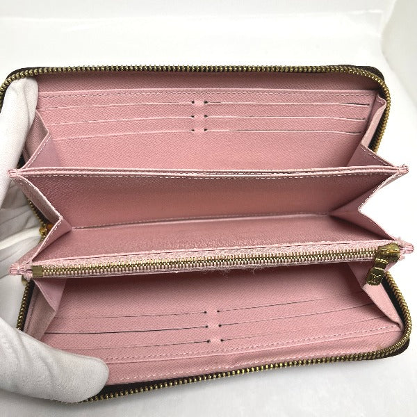 LOUIS VUITTON Long Wallet Purse M41894 Monogram canvas Rose valerine Zip Around Monogram Zippy wallet Women Used Authentic