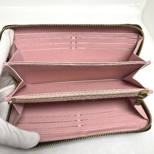LOUIS VUITTON Long Wallet Purse M41894 Monogram canvas Rose valerine Zip Around Monogram Zippy wallet Women Used Authentic