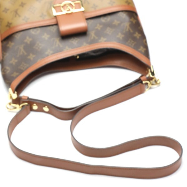 LOUIS VUITTON Shoulder Bag M45195 Monogram canvas Brown Shoulder Bag Monogram reverse Hobo Dauphine MM Women Used Authentic
