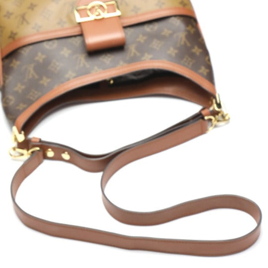LOUIS VUITTON Shoulder Bag M45195 Monogram canvas Brown Shoulder Bag Monogram reverse Hobo Dauphine MM Women Used Authentic