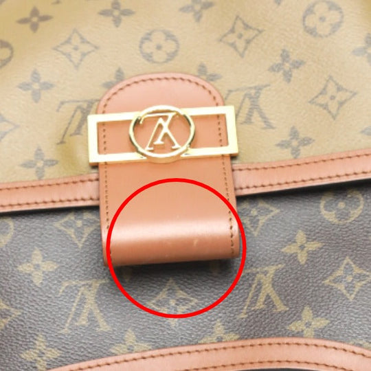 LOUIS VUITTON Shoulder Bag M45195 Monogram canvas Brown Shoulder Bag Monogram reverse Hobo Dauphine MM Women Used Authentic