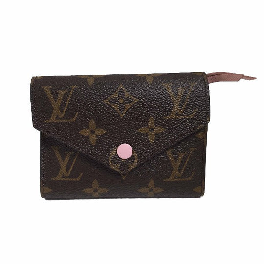 LOUIS VUITTON Coin case M62360 Monogram canvas Rose Valerie Coin purse with Card Case Monogram Portefeuille Victorine Women Used Authentic