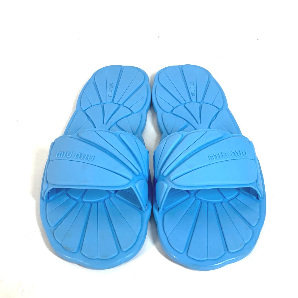 MIUMIU Sandals rubber blue Shoes shoes logo CALZATURE DONNA Women 38 Used Authentic