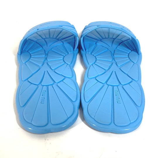 MIUMIU Sandals rubber blue Shoes shoes logo CALZATURE DONNA Women 38 Used Authentic