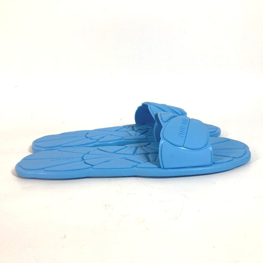 MIUMIU Sandals rubber blue Shoes shoes logo CALZATURE DONNA Women 38 Used Authentic