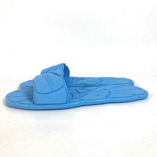 MIUMIU Sandals rubber blue Shoes shoes logo CALZATURE DONNA Women 38 Used Authentic