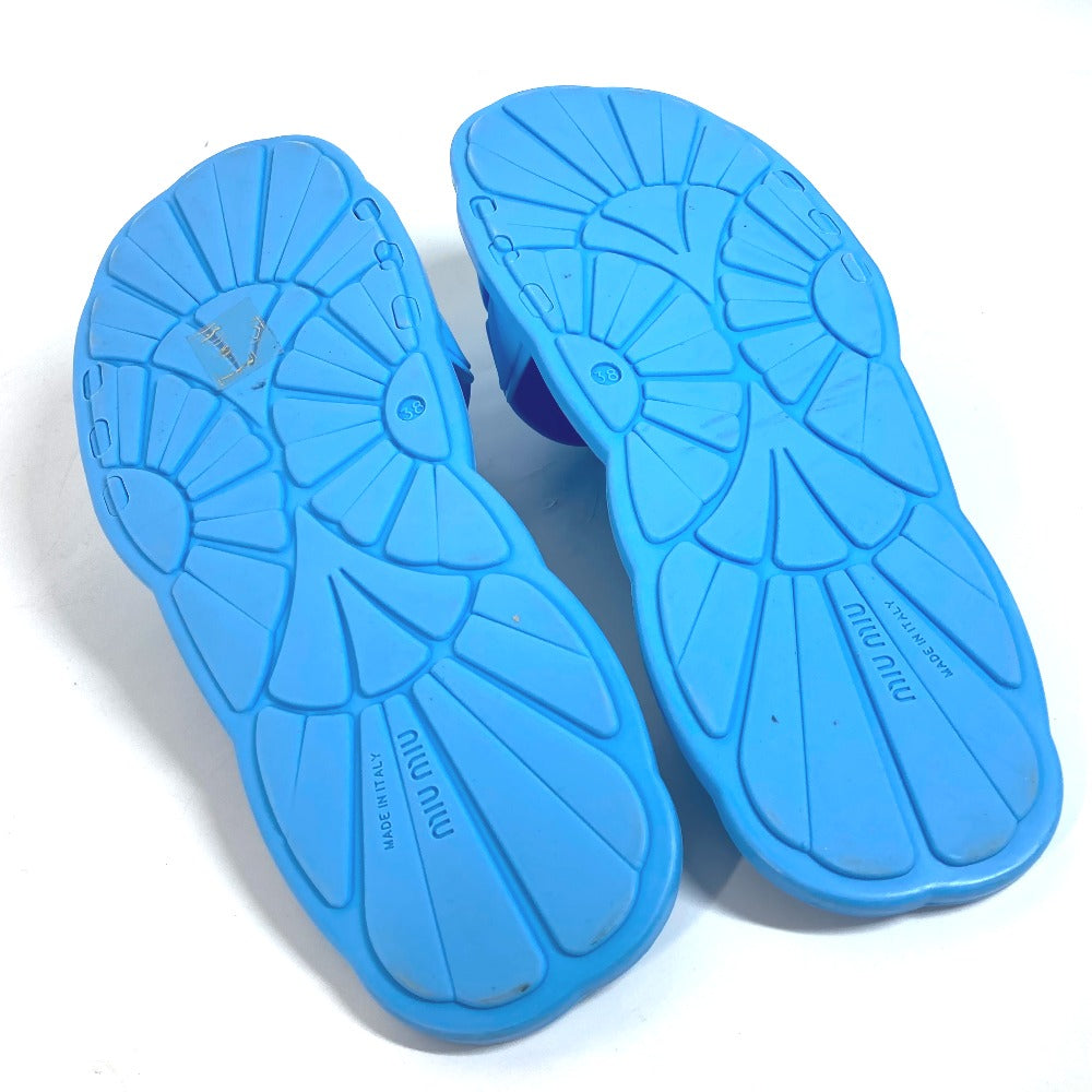 MIUMIU Sandals rubber blue Shoes shoes logo CALZATURE DONNA Women 38 Used Authentic