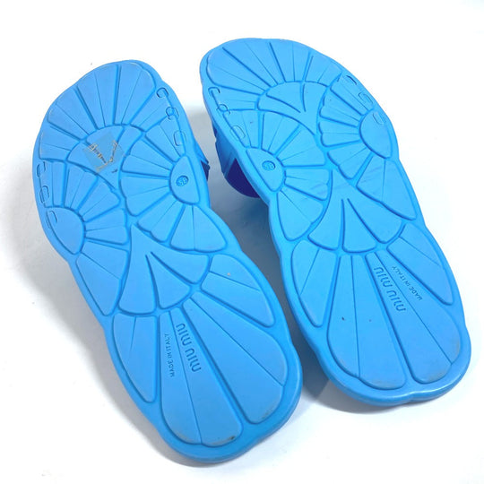 MIUMIU Sandals rubber blue Shoes shoes logo CALZATURE DONNA Women 38 Used Authentic
