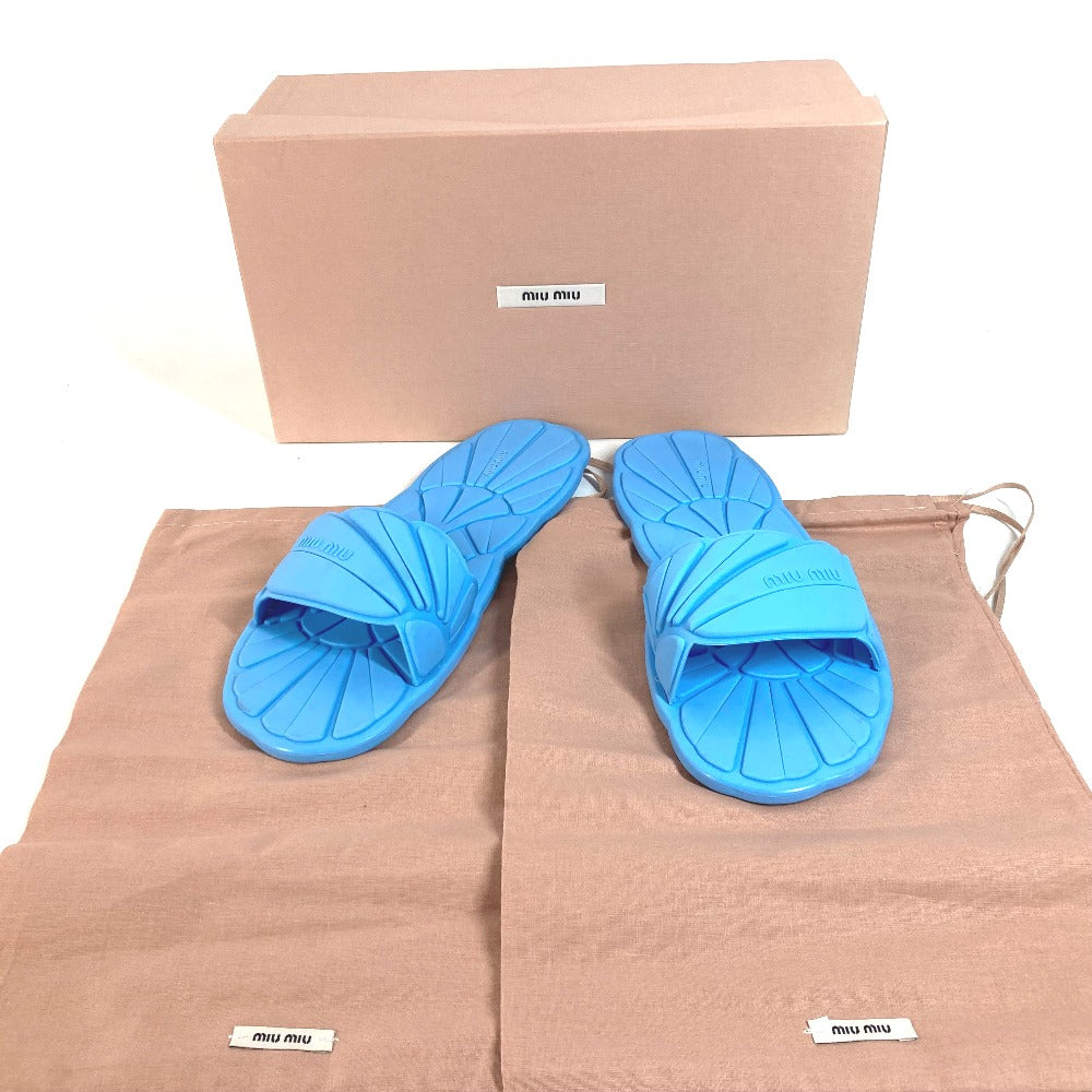 MIUMIU Sandals rubber blue Shoes shoes logo CALZATURE DONNA Women 38 Used Authentic