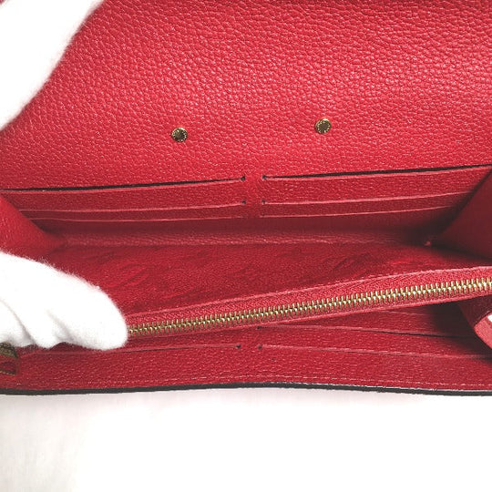 LOUIS VUITTON Long Wallet Purse M62459 Monogram canvas Red Long Wallet Purse Monogram Portefeuille Women Used Authentic
