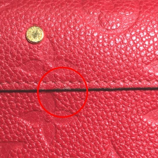 LOUIS VUITTON Long Wallet Purse M62459 Monogram canvas Red Long Wallet Purse Monogram Portefeuille Women Used Authentic