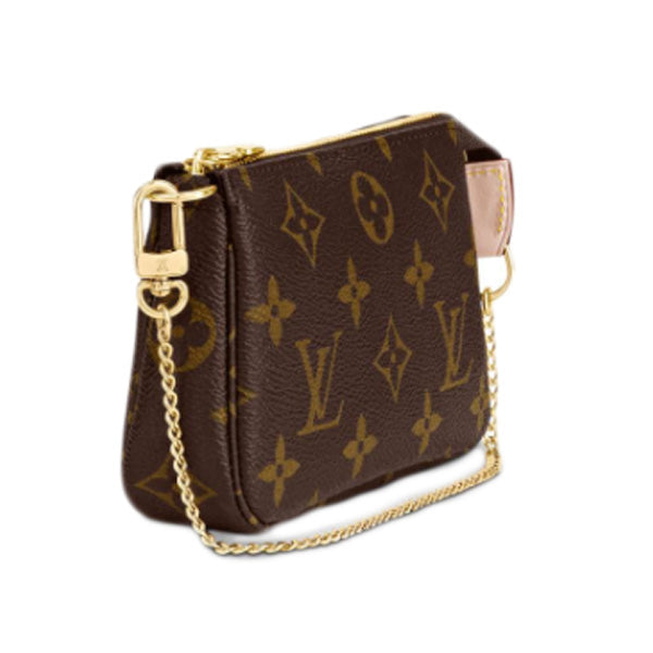 LOUIS VUITTON Pouch M58009 Monogram canvas Brown Mini accessories pouch Monogram Mini Pochette Accessoires Women Used Authentic