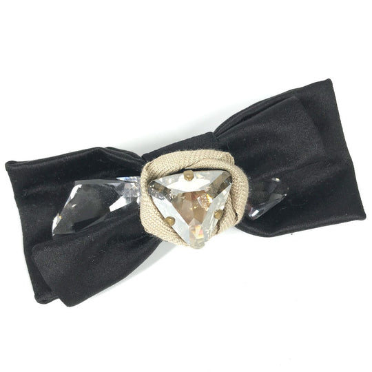 MIUMIU Brooch 5AJD36 Rayon, Silk black Ribbon, Ribbon, Bijou Women Used Authentic