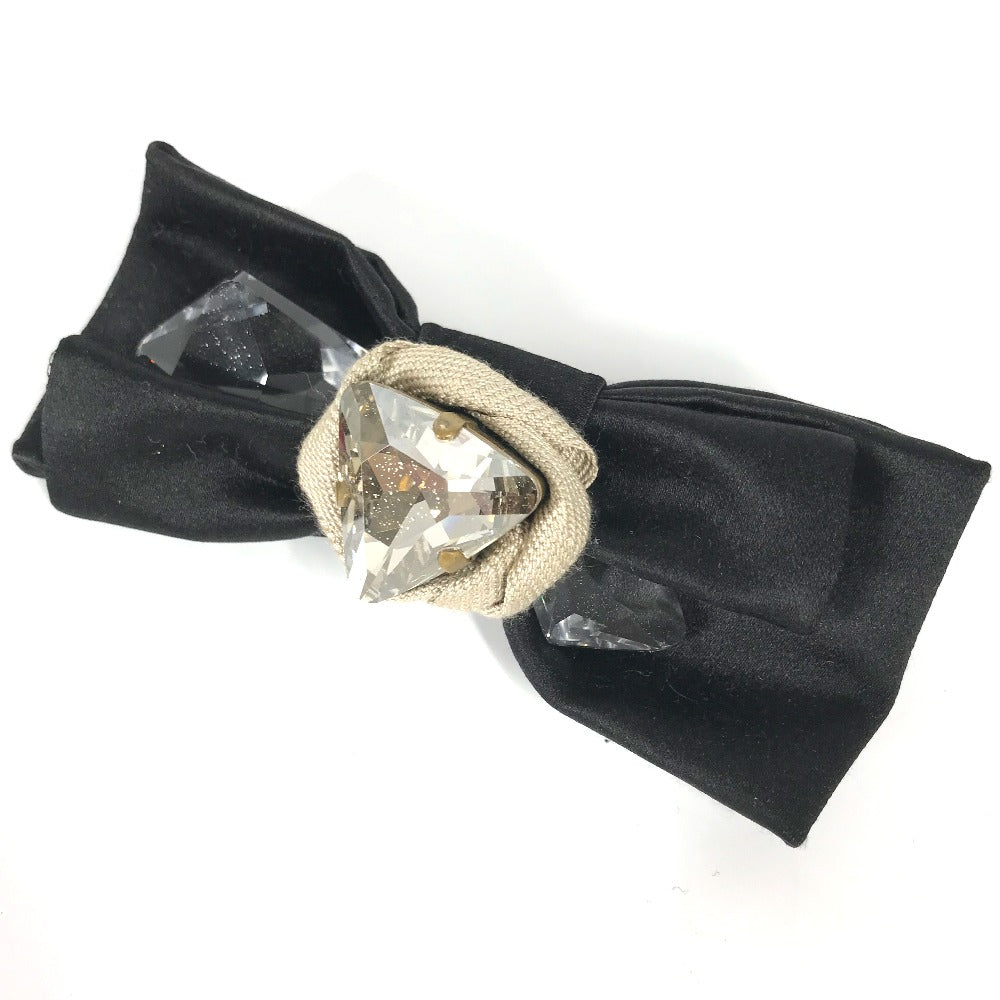 MIUMIU Brooch 5AJD36 Rayon, Silk black Ribbon, Ribbon, Bijou Women Used Authentic