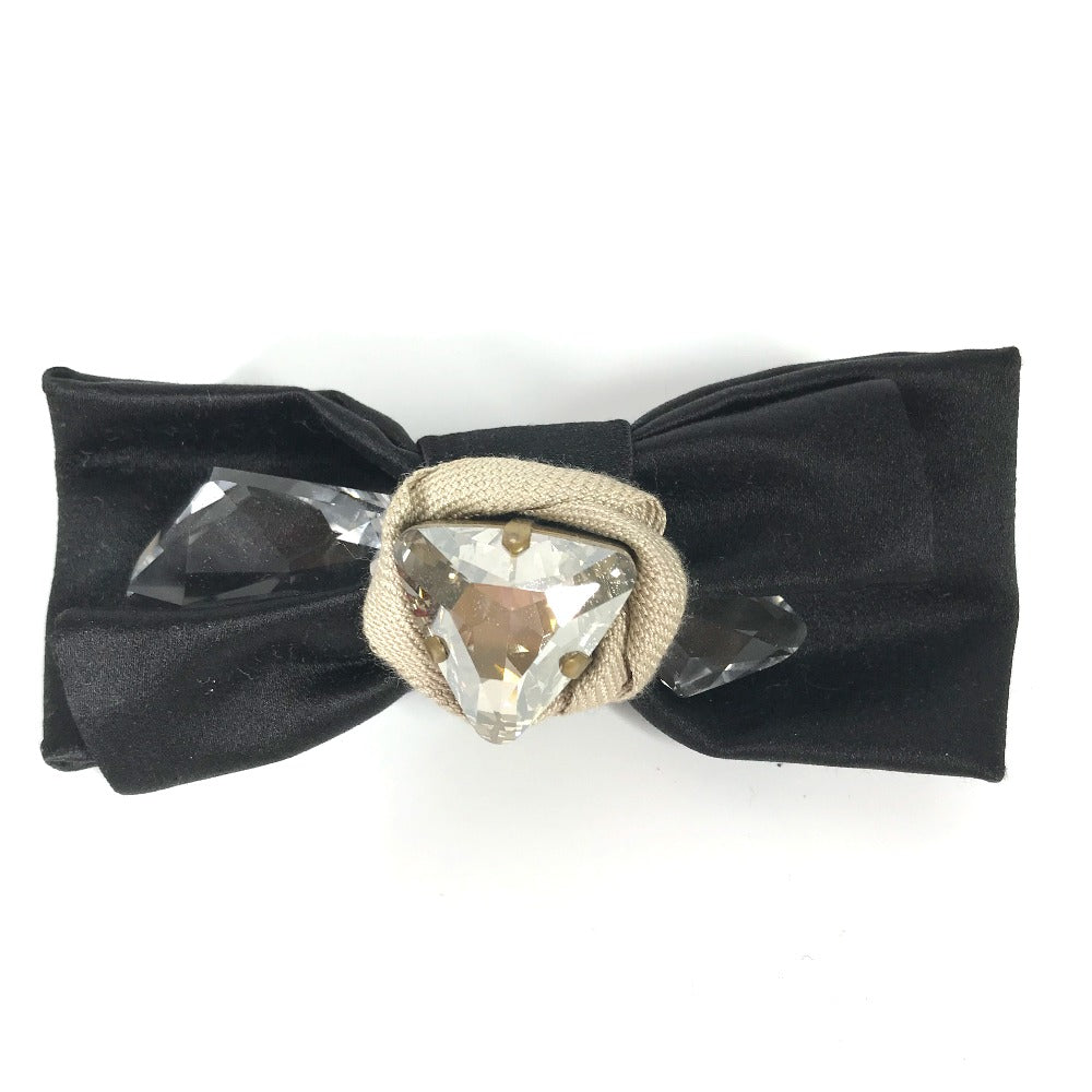 MIUMIU Brooch 5AJD36 Rayon, Silk black Ribbon, Ribbon, Bijou Women Used Authentic