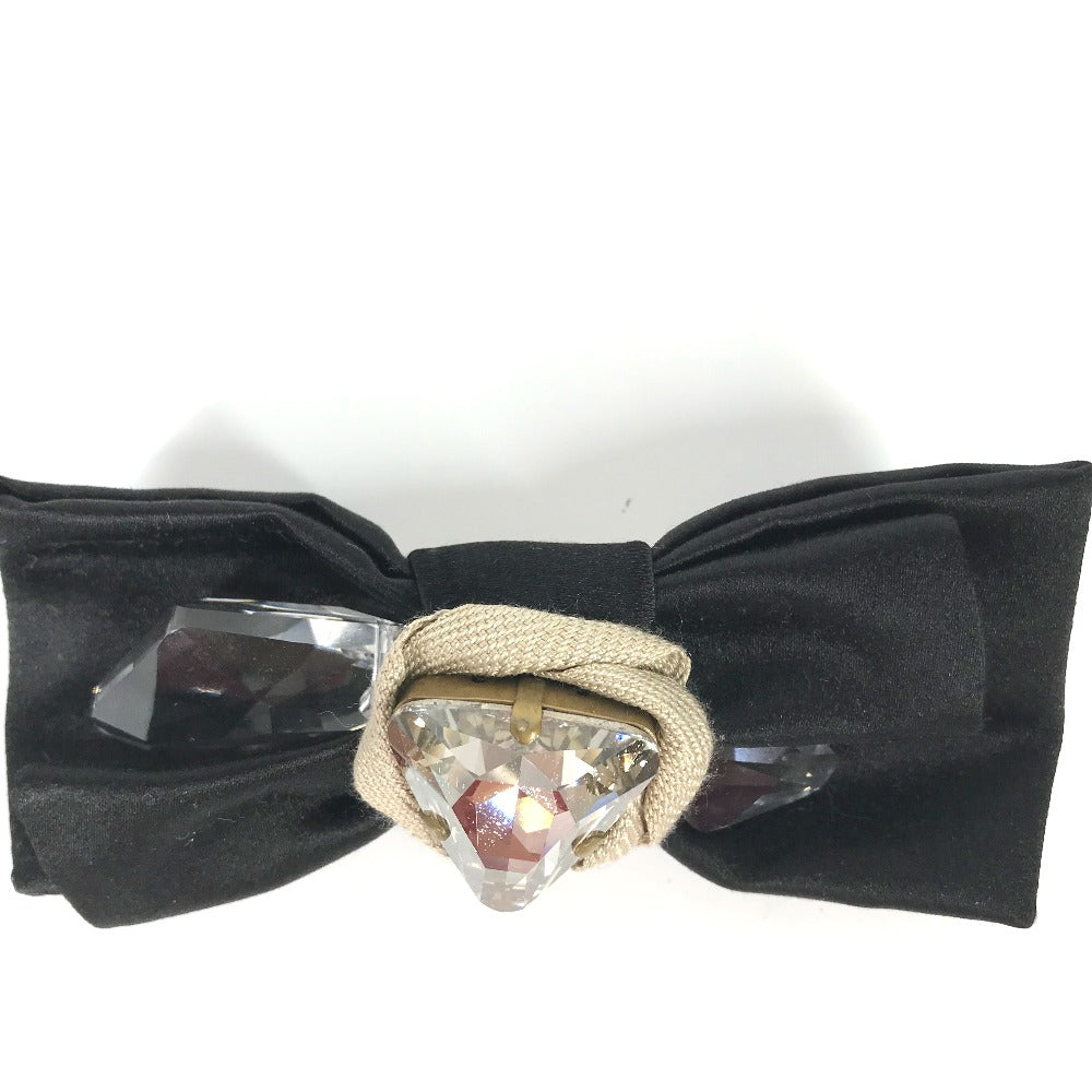 MIUMIU Brooch 5AJD36 Rayon, Silk black Ribbon, Ribbon, Bijou Women Used Authentic