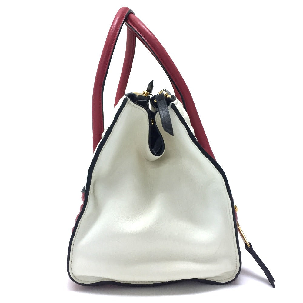 MIUMIU Handbag RN1032 Nappa leather white 2WAY Shoulder Bag nappa biker Women Used Authentic