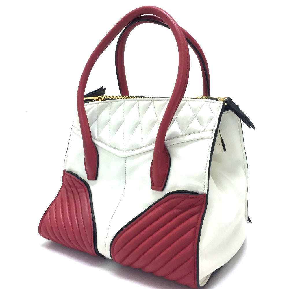 MIUMIU Handbag RN1032 Nappa leather white 2WAY Shoulder Bag nappa biker Women Used Authentic